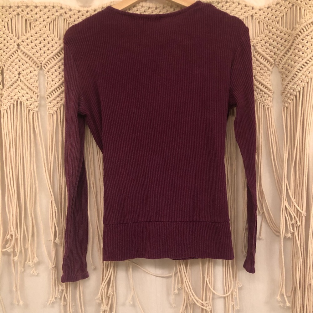 WHBM Ribbed Wrap Shirt - Picture 2 of 3